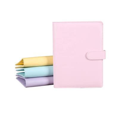 China Fasion Macaron PU A5 A6 Binder 6 Ring Notebook Planner Student Diary Wholesale Customized Leather Organizer for sale