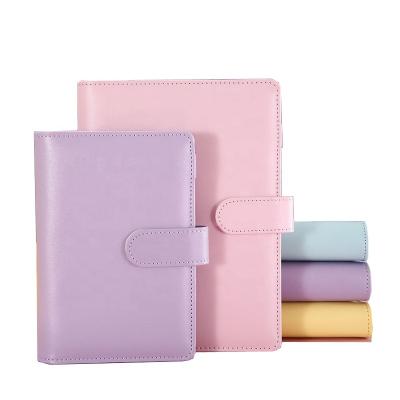 China Fasion Custom PU Leather Budget Binder Office Supplies with Loop Notebook Cover A5 a6 Ring Planner Binder for sale