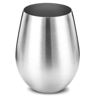 China 18oz 18/8 Stainless Steel Wine Single Wall Unbreakable Stemless Wine Cup DDP Cup for sale