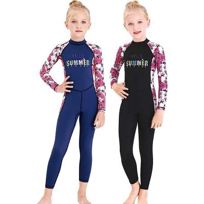 China Toddler Kids Swimsuit Full Guard Long Sleeve Wetsuit One Piece Rash Skin For Girls Boys 100% Spandex Pull On Closure for sale