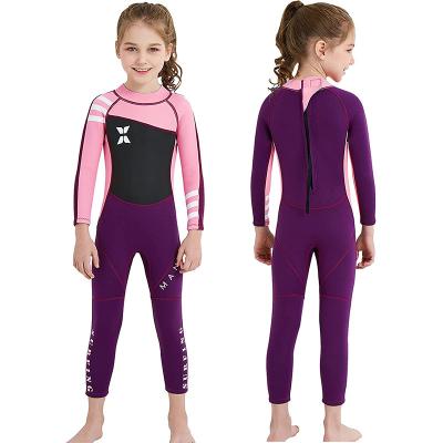 China Full Suit Wetsuit 3mm Kids Child Neoprene Swimming Suit Long Sleeve Diving Suit Back Zipper Thermal Swimwear For Kids for sale