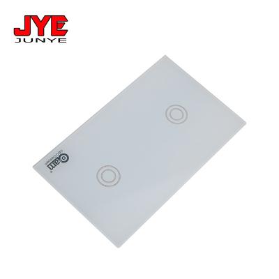 China Alexa Google Wall Light Control Semi-transparent Silk Smart Switch Life Tuya Strip Switch Panel Accessories Printing 2 Glass Panel for sale