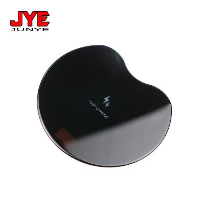 China Home Office Black Silk Screen Curved Glass Panel For Fast Charger Radio Charging Pad for sale