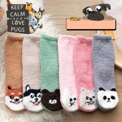 China Indoor Cozy Soft Warm Crew Fuzzy Xmas Christmas Fluffy Winter Sleep Bed Socks PH-712 QUICK DRY for sale