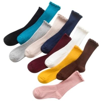 China QUICK DRY Women's Socks With Ears Solid Color Wood Stack Cute Socks In The Tube Cotton Casual Socks for sale