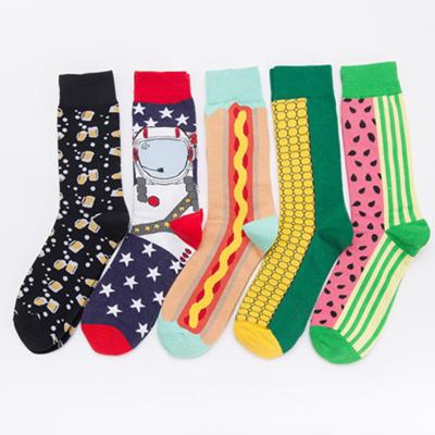 China QUICK DRY PH-146 Dropshipping 2022 Good Quality Men Colored Custom Logo Socks Fashion Happy Crew Funny Dress Socks for sale