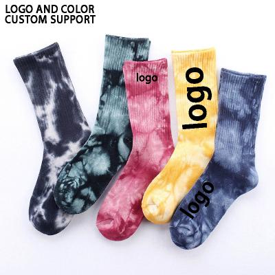 China PH-018 High Quality Designer QUICK DRY Custom Cotton Print Embroidered Socks OEM Embroidery Customized Logo Tie Dye Socks Custom Made for sale