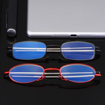 China Retractable Telescopic Temples Folding Glass Anti-blue Lightweight Reading Glasses for sale