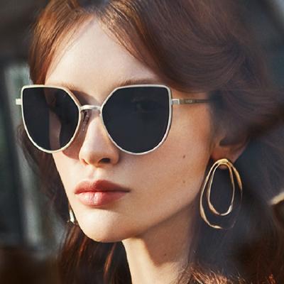 China Cat Eye Silm Frame Sunglasses Metal Sun Glasses Women Fashion Cat Eye Sunglasses New Arrival for sale