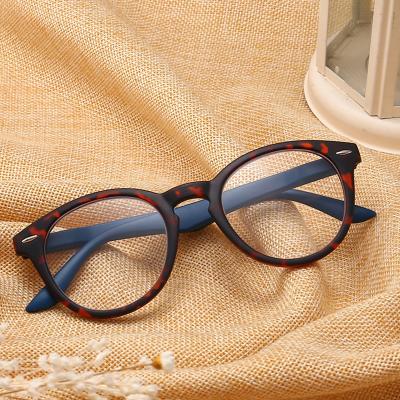 China 2021 Men&women Leopard Slim Round Frames Reading Glasses Full Frame Black Temple Reading Glasses Custom Labels for sale