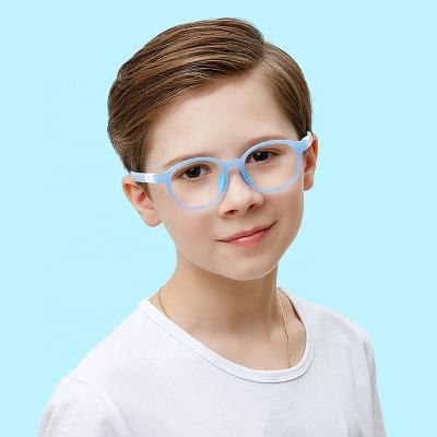 China For Kids Prescription Glasses 2021 Glass Eye Frames Optical Blue TR90 Light Blocking Glass Spectacle Frames For Kids for sale