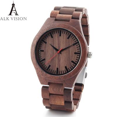 China Natural Black Wood Watch Men Business Luxury Stop Watch Quartz Movement Wood Watches Luxury Gift Full Wooden Watches for sale