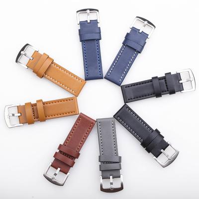 China ALK Vintage Cow Leather Watch Band Bracelet multicolors Strap pin buckle Watchband  belt accessories brown  18mm 20mm 22 for sale