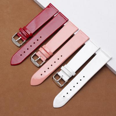 China ALK Genuine Leather Watch Band Shine Bracelet Strap pin buckle Watchband accessories for brand women watches 14mm 16mm 1 for sale