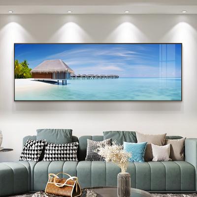 China Waterproof Natural Gold Beach Sunrise Sunset Landscape Canvas Paintings Posters and Prints Wall Art for Living Room Home Decor for sale