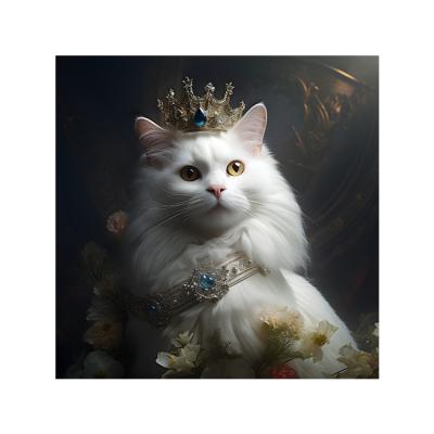 China Home Decoration .office Modern Living Room Home Decor Meek and Well-behaved Cat Hot Selling Handmade Oil Painting for sale