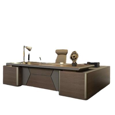 China Full Size Extendable Executive Modern Large Table Boss Desk Wooden Executive L Shaped Office Furniture for sale