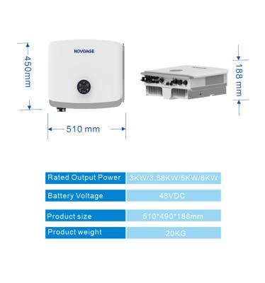 China 50Hz/60Hz Pure Wave Inverter Hybrid Inverter Controller Sin 6KW Home System 48V Home Energy System 48V Wave 50Hz/60Hz MPPT Hybrid Inverter 510*490*188mm for sale