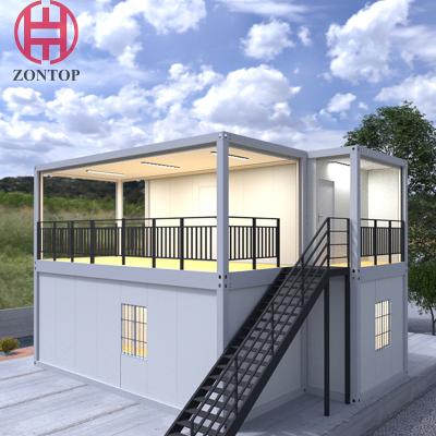 China Zontop Modern Luxury Quick Concrete Construction Cheap Modern Luxury Prefab House Easy Assembly 3 Bedroom Container Home for sale