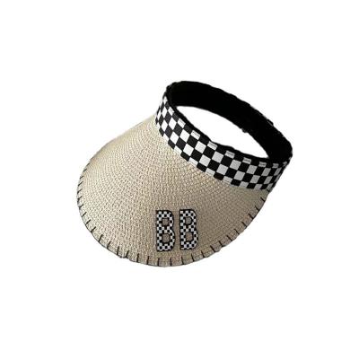 China Sunscreen Straw Empty Top Beach Holiday Straw Visor Hat Image Women's Spring And Summer Bucket Vacation Beach Hat for sale