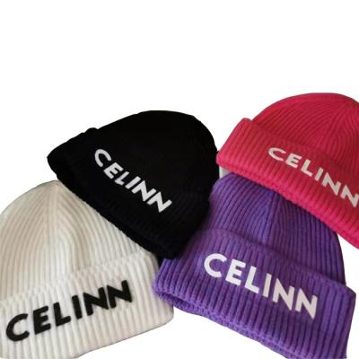 China breathable & Custom Women Beanie Hats For Men And Solid Color Woolen Logo Fashion Stereo Letter Printing New Products Waterproof for sale