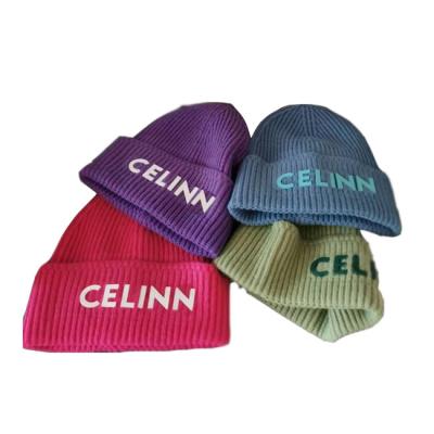 China breathable & Designer Custom Logo Fashion Embroidery Winter Soft Waterproof High Quality Outdoor Luxury Wool Knit Beanie Hats Women for sale