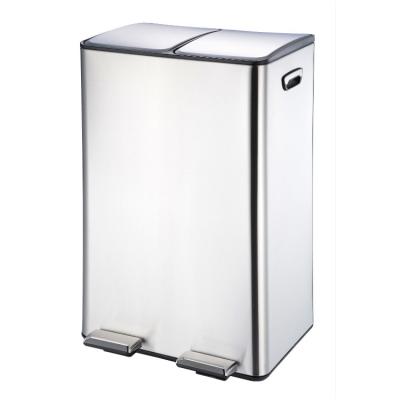 China Factory Supply I-60L Stainless Steel Double Layer Sustainable Room Trash Can And Waste Bin For Kitchen for sale