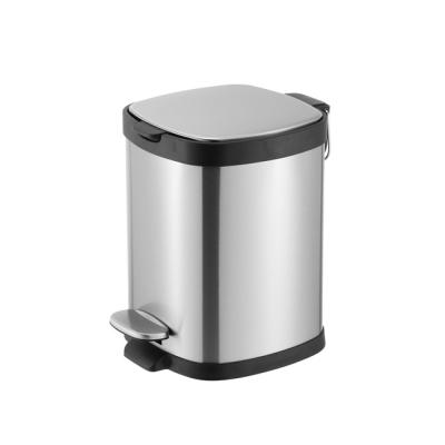 China Stainless Steel 6-30L Square Soft-end Dust Pedal Bin And Waste Bin Sustainable Durable Customized Kitchen for sale