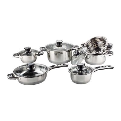 China ZH-003 11Pcs High Standard Cookware Sets Sustainable Kitchen Cares Stainless Steel And Pots And Pans Cookware Set Cooking for sale