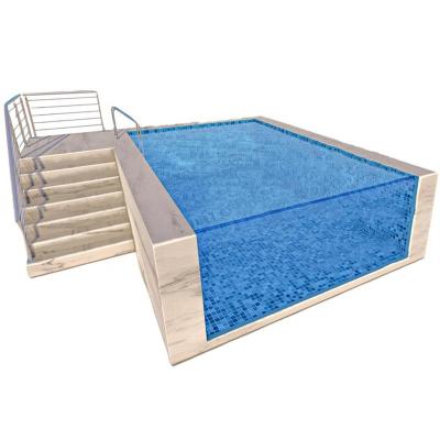 China Jade Inlaid Marble Surface Material Swimming Pool With Acrylic Window For Easy Install for sale