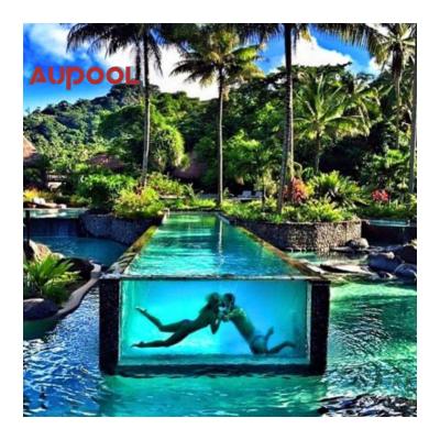 China AUPOOL PMMA Lucite Glass Sheet for Acrylic Swimming Pool Transparent Plexi Glass Panel for sale