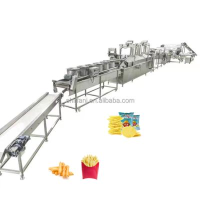 China 100kg 300kg 500kg 1000kg automatic iqf french fries production line french fries and chips making machine line Te koop