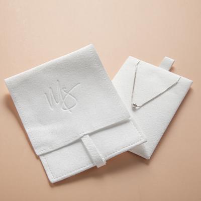 China Recyclable Fashion Customized White Microfiber Pouch Bag For Jewelry Holder for sale