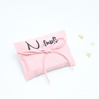 China Nice nice pink cotton drawstring pouch with recycled logo for sale