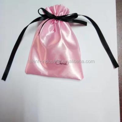 China Recyclable pale & pink satin silk small pouch for jewelry earring/ring/bracelet packaging for sale