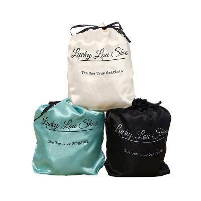 China Recyclable High Quality Satin Garment Tote Bag With Ribbon For Facial Tissue for sale