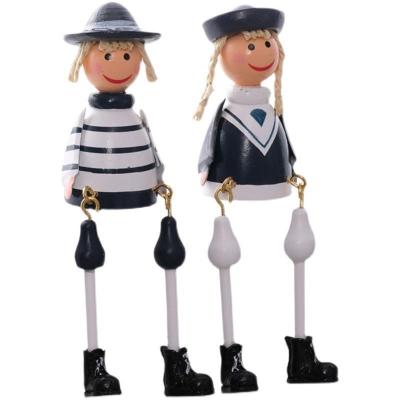 China Europe creative home decoration, living room, wine cabinet, bookcase, a Nordic navy doll, cartoon resin toys for sale