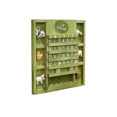 China Europe creative home wall can be hung with square wooden decoration and manual calendar for sale