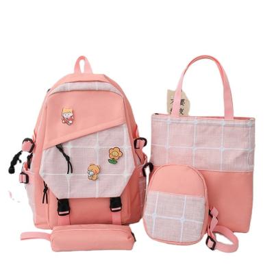 China Waterproof 2022 new arrival fashion cheap purses handbags set school bags kids backpack primary school student bags 4 pieces for sale