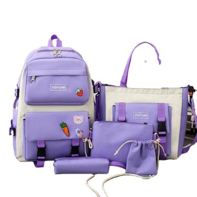 China 2022 China Suppliers 1set Hot Items Durable Anti-theft Fashionable Outdoor Backpacks 5 Purses For Girls for sale