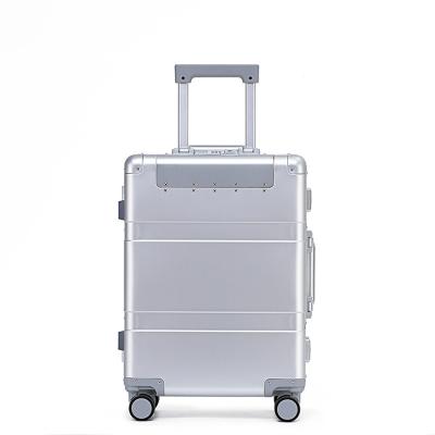 China New Function Aluminum Suitcase Business Travel Trolley Luggage Full Aluminum Alloy Vintage Set With Front Open Box 20