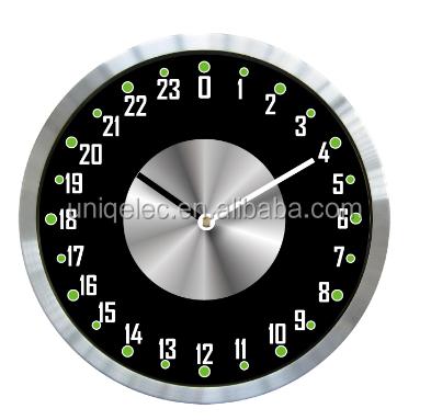 China Antique Style 24 Hour Clock Face Aluminum Luminous Wall Clock for sale