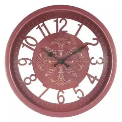 China Antique Style 30cm Plastic Cavity Antique Copper Wall Clock for sale