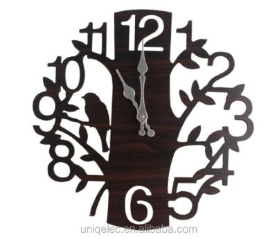 China Antique Style Tree Shape Wooden MDF Wall Clock For Decor for sale