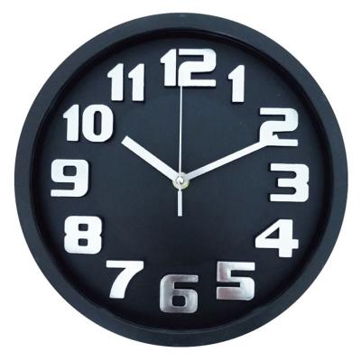 China Antique Style 10 Inches Modern Indoor Plastic 3D Wall Clock With Silence Movement for sale