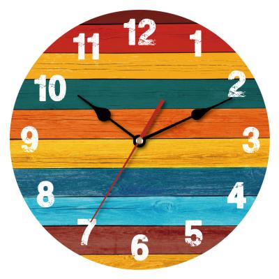 China Wholesale Unique Design Cheap Price 12inch Antique Style MDF Rustic Wooden Wall Clock for sale