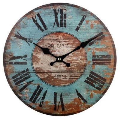 China Wooden Antique Silent Clock Minimalist Style 12inch Wall Clock for sale