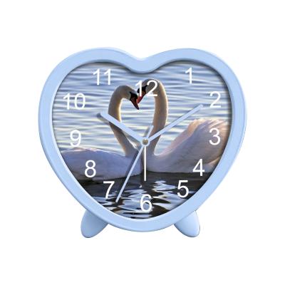 China CREATIVE Cute Heart Shape Cartoon Design Girls Table Decorative Alarm Clock for sale