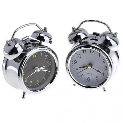 China Aluminum Desk Two Bell Ring Alarm Clock Metal Hands 4 Inch True for sale