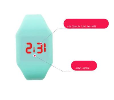 China Day/Date Silicone Watch Children's Watch Children's Electronic Silicone LED Kids Watch for sale